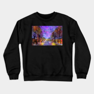 Church Street, Burlington, Vermont USA Impressionist Painting Crewneck Sweatshirt